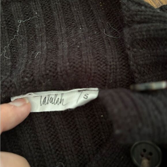 Talulha black ribbed cropped button up sweater size S - Picture 3 of 10